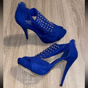 Rock & Republic Cobalt Blue Heels with Stud Detail